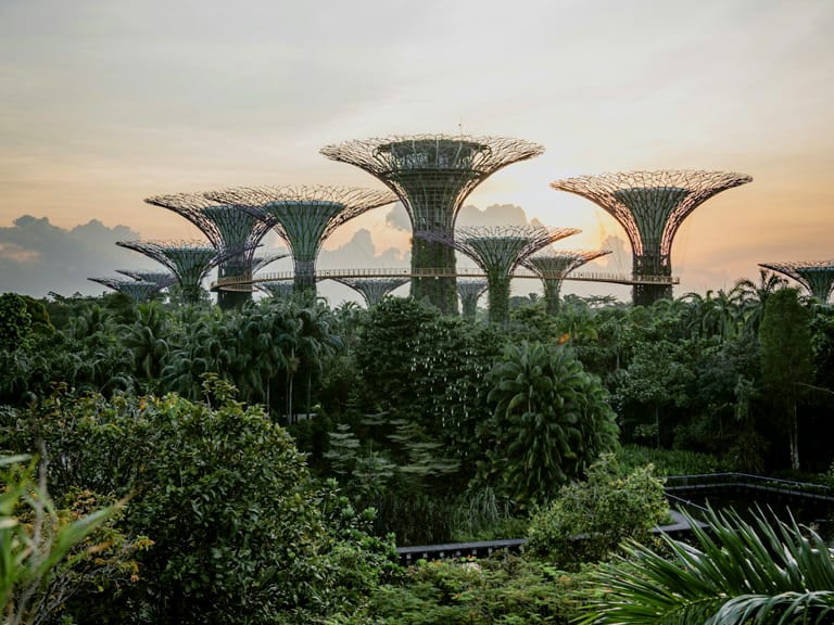 Singapore skyline with Marina Bay Sands at dusk